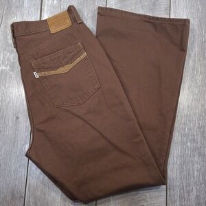 Levi's 70s High Flare Pants Womens 32x32 Brown Corduroy Trim Back Pockets